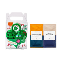 ハートロックスカルプブラシ(グリーン)+ヘアケアサシェ(モイスチャー)1包セット / 限定品 / グリーン / 1個、1包、1包